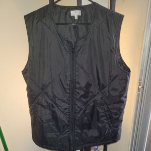 Socialite Elegant Black Quilted Vest Sz L/XL